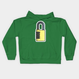 Padlock For Password Secure Sticker vector illustration. Technology and safety objects icon concept. Symbol protection and secure. Cyber security digital data protection concept sticker design Kids Hoodie